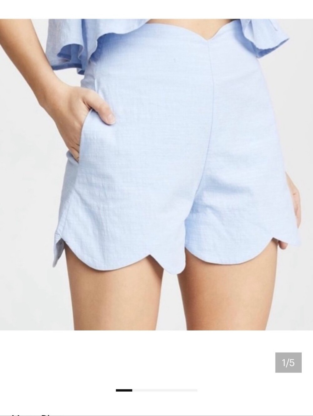 2/$20 Nwt Moon River Sz L Blue Scallop Hem Shorts